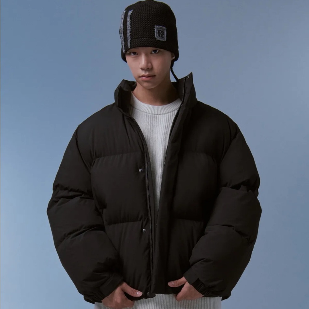 Musinsa Daily Short Padded Puffer Jacket Oversized Size Small Black